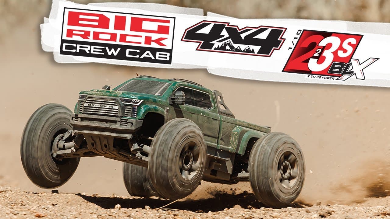 Arrma Big Rock 3S BLX — 1/10 scale 4WD RC monster truck (50 mph) — video